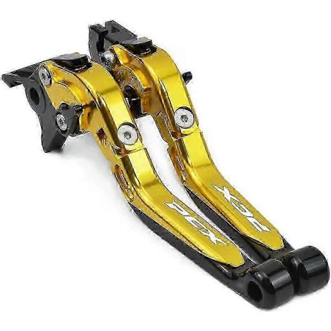Accessoires uniques pour motos Honda PCX125, PCX150 et PCX160 : leviers de frein et d'embrayage réglables, pliables et extensibles (or et noir). (1/5)