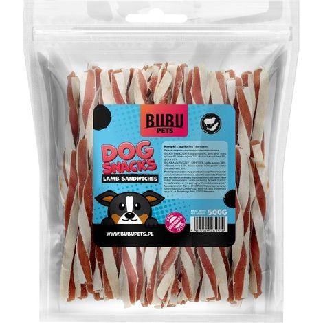 Bubu Pets  Snack per cani 500 g - Agnello e merluzzo intrecciati Sandwich 500 g