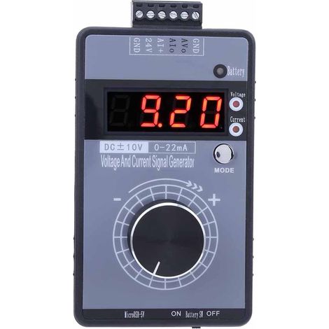 Générateur de signal analogique 0-10V 0/0-22mA, simulateur de tension et courant DC, affichage 4 chiffres pour test et débogage de panneau PLC (1/5)