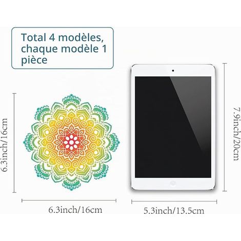 autocollants pour fenêtre, motifs mandala et fleur de vie, 16 cm, pour porte coulissante en verre (1/4)