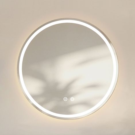 Espejo de baño redondo iluminado 60 cm regulable antivaho OKWISH (1/5)