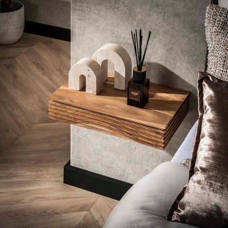 Table de chevet en bois massif YELLES XL 1 tiroir (lot de 2) (1/5)