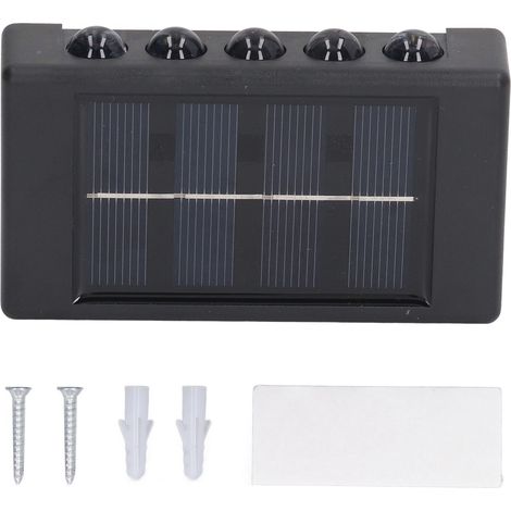 Lumière solaire murale LED Up Down IP65 étanche, lampe double extrémité 600mAh pour extérieur, fixation murale. (1/5)