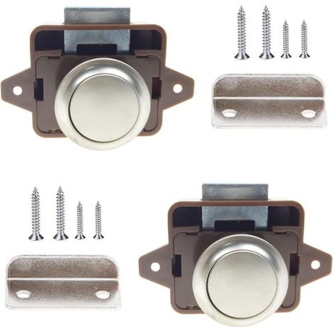 Verrouillage par bouton-poussoir, universel pour camping-cars, yachts, caravanes, coffres de rangement, portes de placards, installation facile, verrouillage encastré, sans clé