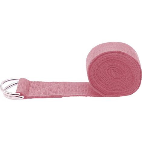 Yogagurt – 250 cm – Metall-D-Ring-Verschluss – Weiches, elastisches Baumwollgewebe – Für Dehnübungen und Yoga-Posen – 1 Stück (1/5)