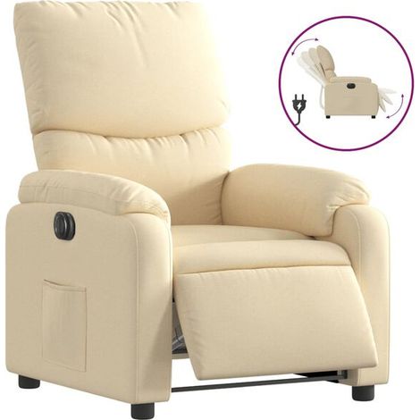 Fauteuil inclinable électrique en tissu beige (1/5)