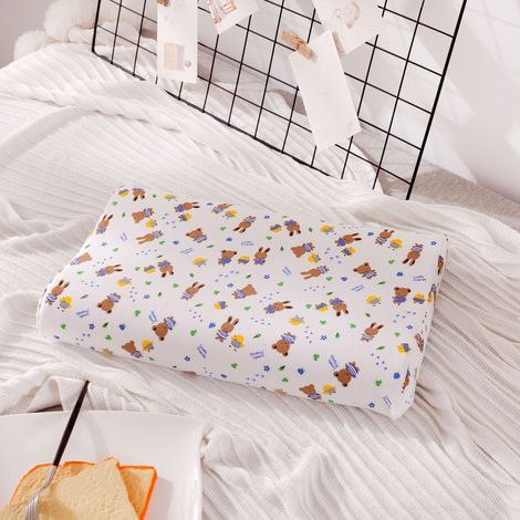 Oreiller pour enfant en latex naturel, oreiller de couchage, housse de coussin amovible en coton lavable incluse, oreiller pour tout-petit, oreiller de sieste pour enfants, unisexe pour garçons et fil (1/3)