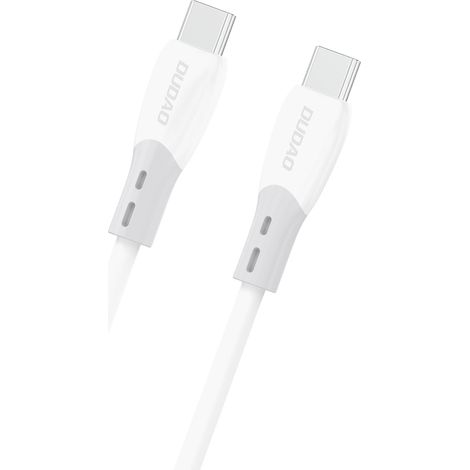 Dudao L25SC 60W USB-C – USB-C-Kabel mit weichem Silikongeflecht, 1 m – Weiß (1/5)