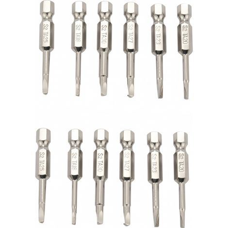 2 jeux de 6 embouts de tournevis triangulaires en acier S2, embouts de tournevis magnétiques anti-tête de vis triangulaire 1,8/2/2,3/2,5/2,7/3,0 (1/5)