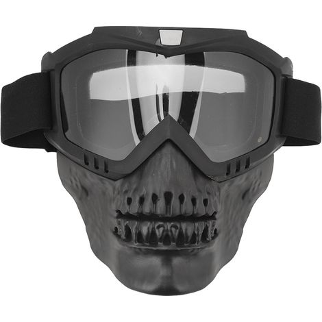 Casque moto crâne et lunettes de protection pour motocross, VTT, tout-terrain - Hommes et femmes - Visière transparente (1/5)