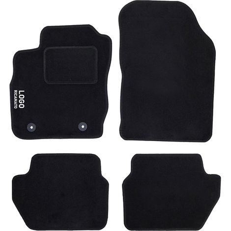 Lupex Shop Tappetini auto compatibili per Ecosport, con 2 clip di fissaggio, in moquette nera, anteriori e posteriori (1/4)