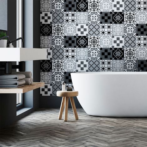 Sticker Mural Carrelage adhésif Cuisine Salle de Bain - 9 STICKERS CARRELAGES AZULEJOS CHRISTIANO - 9stickers15x15cm (1/5)