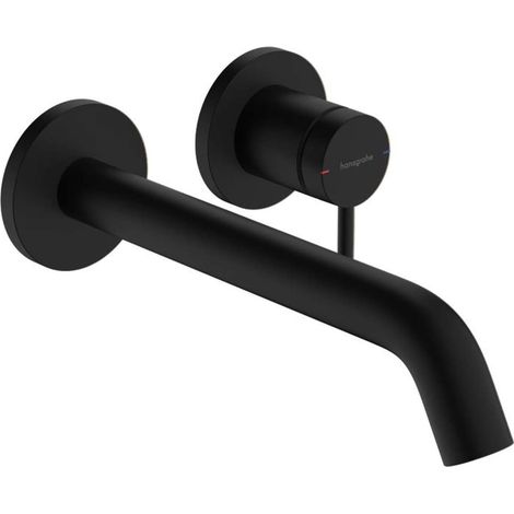Hansgrohe Tecturis S - Grifo empotrado de lavabo, montaje de 2 orificios, EcoSmart, negro mate 73351670 (1/4)
