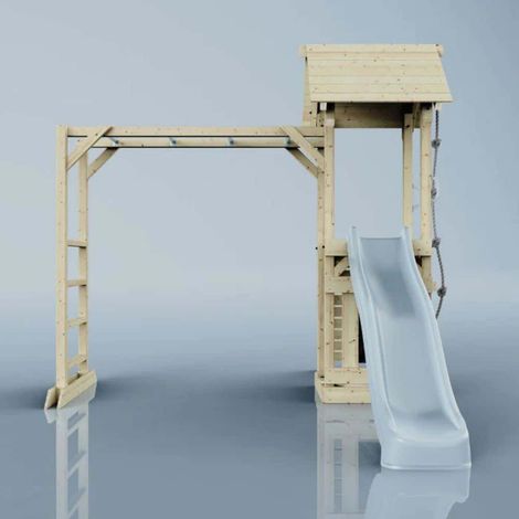 PolarPlay Spielturm Lund aus Holz in Blau