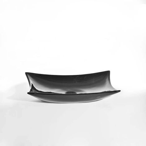 Vasque pour salle de bain Rectangulaire - Céramique Noire - 57x39 cm - Wing (1/2)