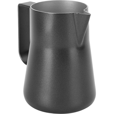 Mousseur à lait en acier inoxydable, pichet de 350 ml, tasse à mélanger pour boissons au café, noir (1/5)