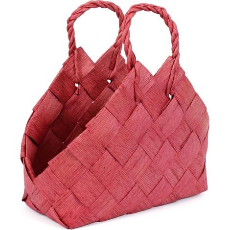 Cesto in fibra di cellulosa fucsia con manico cm 32x17h7/ (kit da 3)