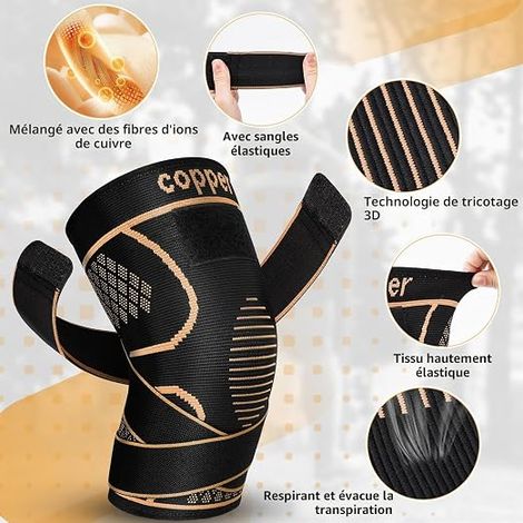 Genouillère Sport pour Homme et Femme Genouillere Ligamentaire Genou, Genouillère de Compression, pour Arthrose, Course, Soulagement Douleur Genou (S) (1/4)