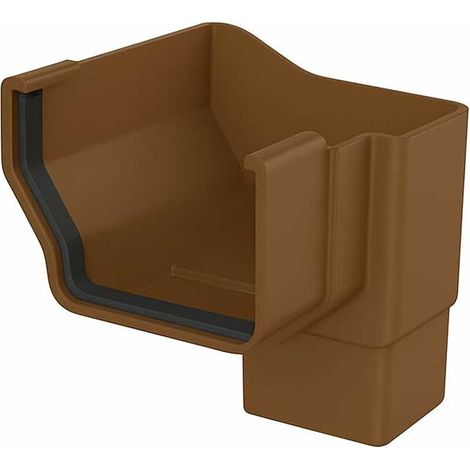 Bajada Lateral Izquierda Canalón EUME Blanca PVC - 70x70 - Ferroplast  Color: Marrón