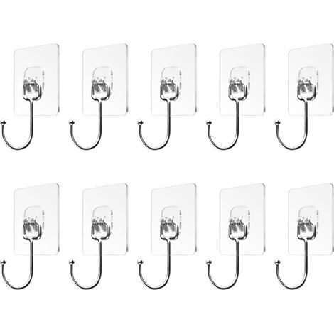 Lot de 10 crochets pour serviettes en acier inoxydable, argent (1/5)