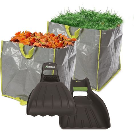 Ramasse Feuilles Manuel par Deux avec 2 SACS DE JARDIN MULTIFONCTIONS - POLYPROPYLÈNE - 100 L (1/3)