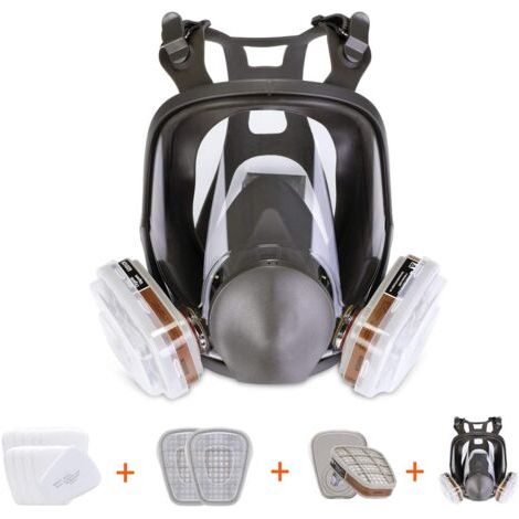 HOXILEELEO - Masque à gaz, masque de peinture avec filtre, masque respiratoire pour vapeurs organiques, protection respiratoire du visage, certifié CE (1/4)