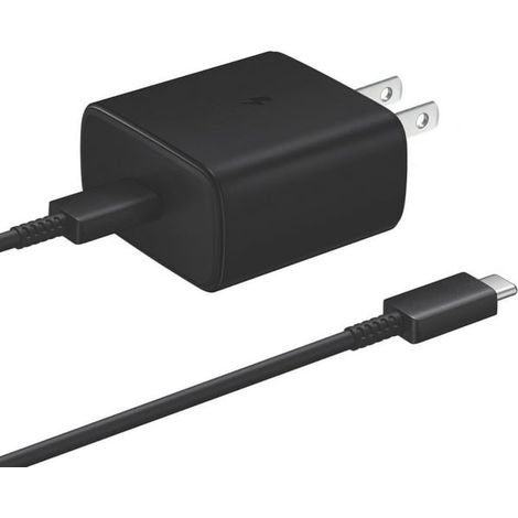 Chargeur mural Samsung 45W Super Fast Charge EPTA845XBEGCAS, adaptateur secteur USB-C rapide, compatible avec téléphones et tablettes, puissance de sortie élevée, design compact (1/3)