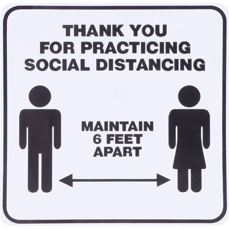 Lot de 2 autocollants de sol pour la signalisation de distanciation sociale, destinés aux centres commerciaux, aux écoles et aux espaces publics. (1/5)