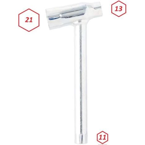 Clé à bougie 11mm + 13mm + 21mm clef à canne tondeuse tracteur voiture camion moto douille