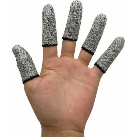 Manchon anti-coupe pour doigts - - 12 pièces - Protection travail - Respirant - Réutilisable - Extensible Gris (1/3)