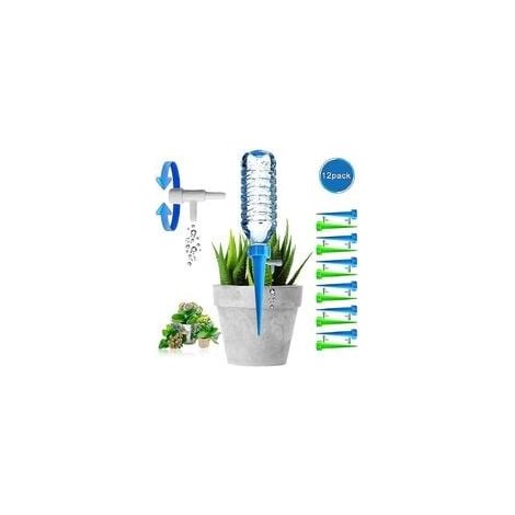 Tropfbewässerungsflasche, automatischer Pflanzensprenger, Tropfbewässerung mit Steuerventil für Garten, Haus, Innen- und Außenbereich (12 Stück) (1/5)