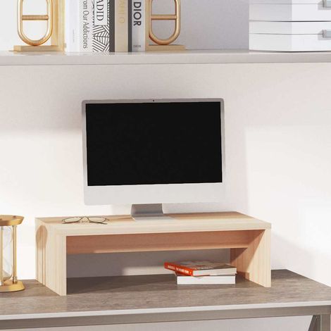 vidaXL Soporte para monitor madera maciza de pino 50x27x15 cm (1/4)