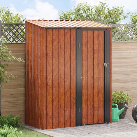 Casette da giardino Marrone 153,5 x 86 x 200 cm Metallo vidaXL