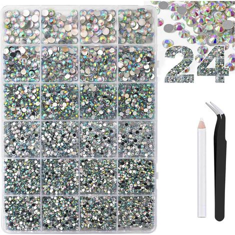 Strass à dos plat en résine pailletée pour nail art en 3 mm, 4 mm, 5 mm, 6 mm avec option de couleur gelée 10 000 pilules/boîte de strass en résine (1/4)