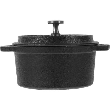 Mini casserole à lait en fonte avec couvercle, 10 cm, sans revêtement, pour la cuisson des soupes et autres aliments