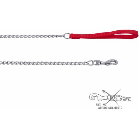 ZOOV GUINZAGLIO NYLON CM.120 ROSSO CON CATENA