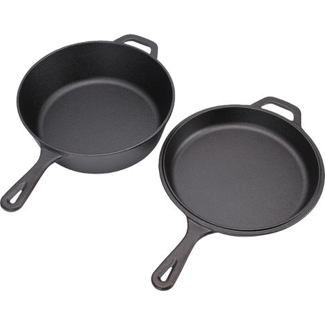 Antihaftbeschichtete Gusseisenpfanne, Küchenutensil mit Deckel für die heimische Küche, schwarzes Gitter (1/5)