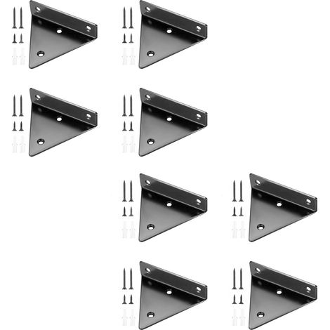8 Pièces Supports d'étagère Flottants, Supports à Tablettes Muraux Triangulaires Invisibles, Equerre Etagere Murale Métal pour étagère (1/5)