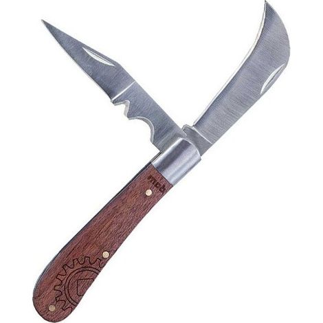 Couteau d'électricien 2 lames bois MOB
