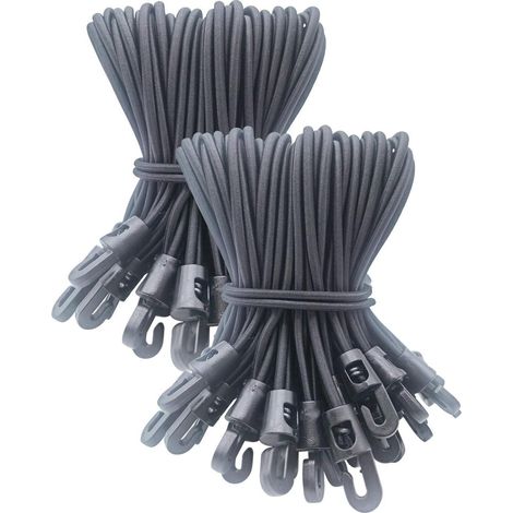 Spanngummis mit Haken 100 Stück, 15 cm, Schwarz (1/5)