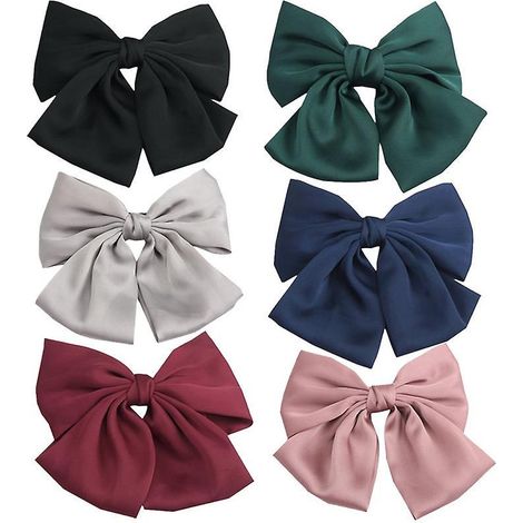ensemble De 6 Pinces Cheveux En Satin Grand Nud, Pince Cheveux Grand Nud Nud En Mousseline De Soie Printemps Pince Cheveux Rtro Style Fminin Fr (1/5)