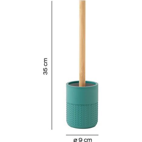 Toilettenbürste Thea aus grünem Naturharz und Bambus Ø9x35 cm