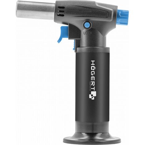 Högert Technik - Soplete de soldadura - Quemador de gas con depósito para el hogar, gastronomía, pesca, artesanía y talleres de automóviles - Potencia del quemador: 1,0 kW - butano - Depósito de 15 ml