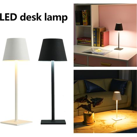 Ortviai Lampe de Bureau Rechargeable en Aluminium – Blanc, 4000 mAh, Réglage Infini de la Luminosité (1/4)