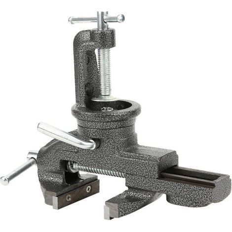 Étau de table 80 mm avec tête de serrage rotative à 360 ° pour matériel d'outil, fixation - Étau rotatif en fonte