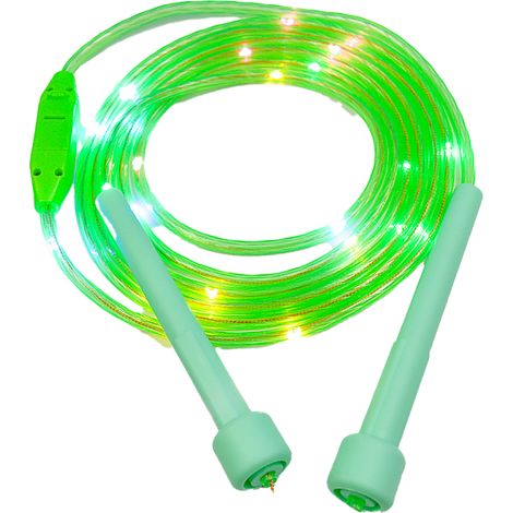 Corde à Sauter LED - Réglable en Longueur - Pour Enfants et Adultes - 2,8 m - Fibre Souple - Poignées Antidérapantes (1/5)