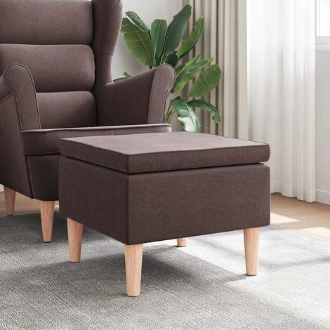 Tabouret avec pieds Tabouret de bar Chaise de bar - en bois Marron foncé Tissu BV688125 - BonneVie (1/4)