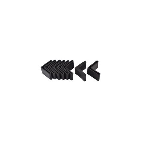 10pcs Casquette Pieds Chaise Angle Fer Forme L Patin Meuble Table Embout Capouchon Cornière Protection en Caoutchouc 50 x 50 mm Noir