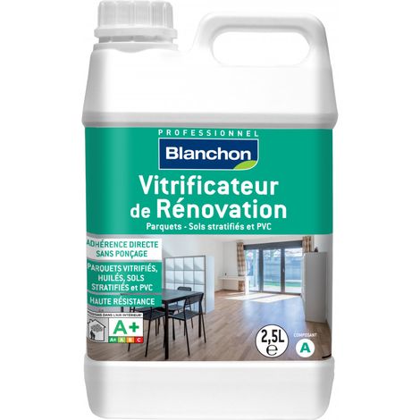 Blanchon – Vitrificateur de rénovation 404456 2,5L avec durcisseur 0,25L – Adhérence directe sans ponçage – Haute résistance chimique – Pour parquets et sols stratifiés