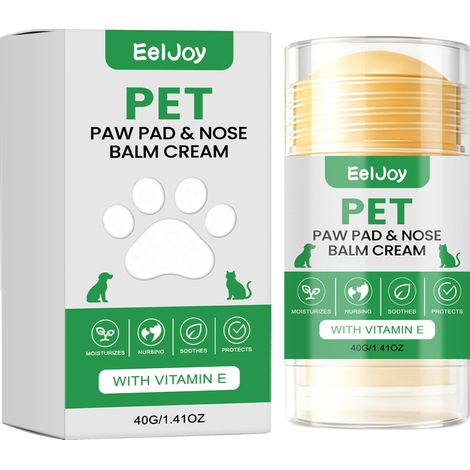 Stick de crème EELJOY pour le soin des pattes et du nez des animaux de compagnie, convient aux chats et aux chiens, hydrate et nettoie quotidiennement les pattes et le nez, 40 g, SKU00030572 (1/5)